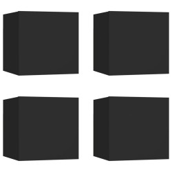 vidaXL Muebles de salón de pared 4 uds negro 30,5x30x30 cm