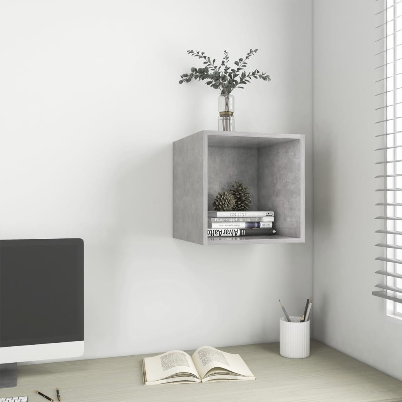 vidaXL Armario de pared madera contrachapada gris hormigón 37x37x37 cm vidaXL Armario de pared madera contrachapada gris hormigón 37x37x37 cm
