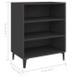 vidaXL Aparador de madera contrachapada gris 57x35x70 cm vidaXL Aparador de madera contrachapada gris 57x35x70 cm