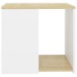 vidaXL Mesa auxiliar madera contrachapada blanco y roble 50x50x45 cm vidaXL Mesa auxiliar madera contrachapada blanco y roble 50x50x45 cm