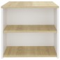 vidaXL Mesa auxiliar madera contrachapada blanco y roble 50x50x45 cm vidaXL Mesa auxiliar madera contrachapada blanco y roble 50x50x45 cm