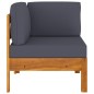 vidaXL Sofá de esquina madera maciza de acacia con cojines gris oscuro vidaXL Sofá de esquina madera maciza de acacia con cojines gris oscuro