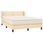 vidaXL Cama box spring con colchón tela color crema 140x200 cm vidaXL Cama box spring con colchón tela color crema 140x200 cm