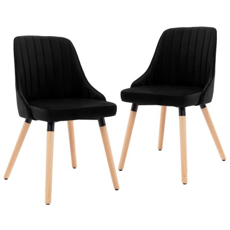 vidaXL Sillas de comedor 2 unidades terciopelo negro