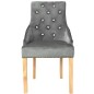 vidaXL Sillas de comedor 2 unidades roble macizo y terciopelo plata vidaXL Sillas de comedor 2 unidades roble macizo y terciopelo plata
