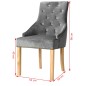 vidaXL Sillas de comedor 2 unidades roble macizo y terciopelo plata vidaXL Sillas de comedor 2 unidades roble macizo y terciopelo plata