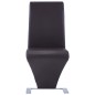 vidaXL Sillas de comedor forma de zigzag 2 uds cuero sintético marrón