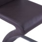 vidaXL Sillas de comedor forma de zigzag 2 uds cuero sintético marrón