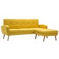 vidaXL Sofá con forma de L tapizado de tela amarillo 186x136x79 cm vidaXL Sofá con forma de L tapizado de tela amarillo 186x136x79 cm