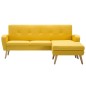 vidaXL Sofá con forma de L tapizado de tela amarillo 186x136x79 cm vidaXL Sofá con forma de L tapizado de tela amarillo 186x136x79 cm