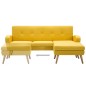 vidaXL Sofá con forma de L tapizado de tela amarillo 186x136x79 cm vidaXL Sofá con forma de L tapizado de tela amarillo 186x136x79 cm