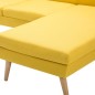 vidaXL Sofá con forma de L tapizado de tela amarillo 186x136x79 cm vidaXL Sofá con forma de L tapizado de tela amarillo 186x136x79 cm