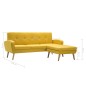 vidaXL Sofá con forma de L tapizado de tela amarillo 186x136x79 cm vidaXL Sofá con forma de L tapizado de tela amarillo 186x136x79 cm