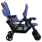 vidaXL Carrito para gemelos tandem de acero azul marino vidaXL Carrito para gemelos tandem de acero azul marino