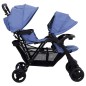 vidaXL Carrito para gemelos tandem de acero azul marino vidaXL Carrito para gemelos tandem de acero azul marino
