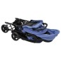 vidaXL Carrito para gemelos tandem de acero azul marino vidaXL Carrito para gemelos tandem de acero azul marino