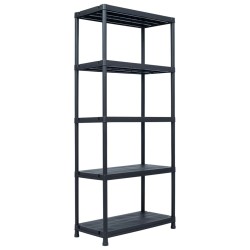vidaXL Estantería de plástico 500 kg 90x60x180 cm negro