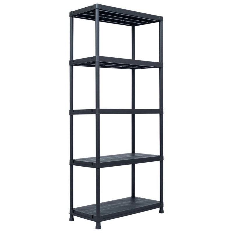 vidaXL Estantería de plástico 500 kg 90x60x180 cm negro vidaXL Estantería de plástico 500 kg 90x60x180 cm negro