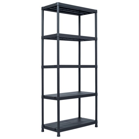 vidaXL Estantería de plástico 500 kg 90x60x180 cm negro