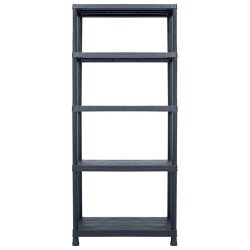 vidaXL Estantería de plástico 500 kg 90x60x180 cm negro