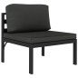 vidaXL Set muebles de jardín 3 pzas y cojines aluminio gris antracita vidaXL Set muebles de jardín 3 pzas y cojines aluminio gris antracita