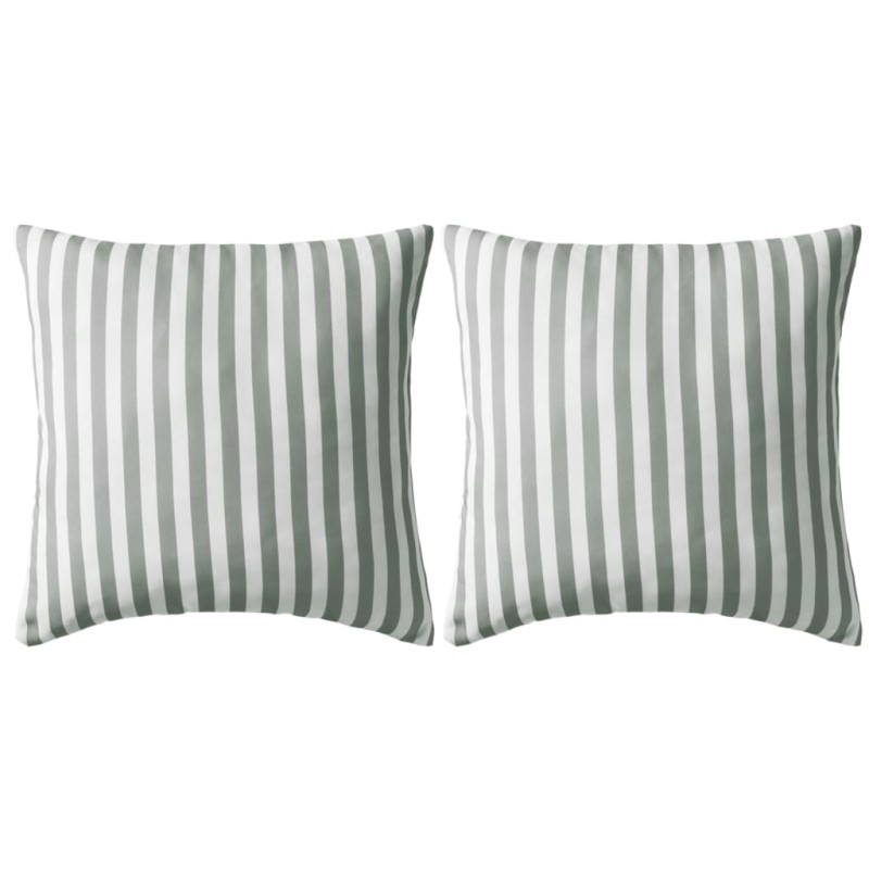 vidaXL Cojines para exterior a rayas 45x45 cm gris 2 unidades vidaXL Cojines para exterior a rayas 45x45 cm gris 2 unidades