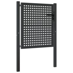 vidaXL Puerta de jardín acero gris antracita 105x150 cm