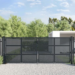 vidaXL Puerta de jardín acero gris antracita 400x200 cm