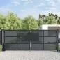 vidaXL Puerta de jardín acero gris antracita 400x200 cm vidaXL Puerta de jardín acero gris antracita 400x200 cm