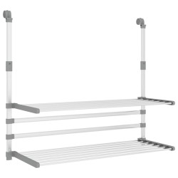 vidaXL Tendedero para balcón aluminio 89x25x(60-95) cm