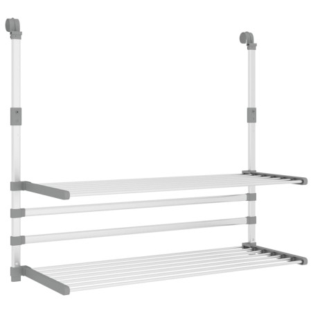 vidaXL Tendedero para balcón aluminio 89x25x(60-95) cm
