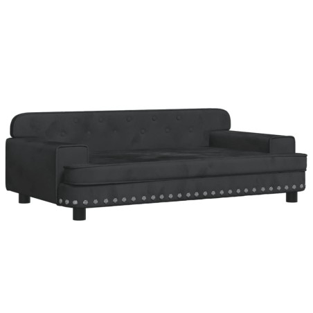 vidaXL Cama para perros de terciopelo negro 90x53x30 cm