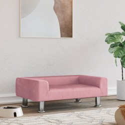 vidaXL Cama para perros de terciopelo rosa 70x45x26,5 cm