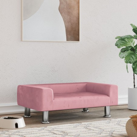vidaXL Cama para perros de terciopelo rosa 70x45x26,5 cm