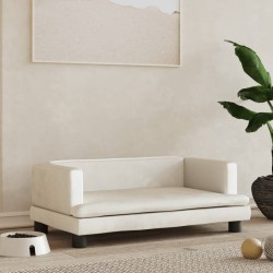 vidaXL Cama para perros de terciopelo crema 80x45x30 cm