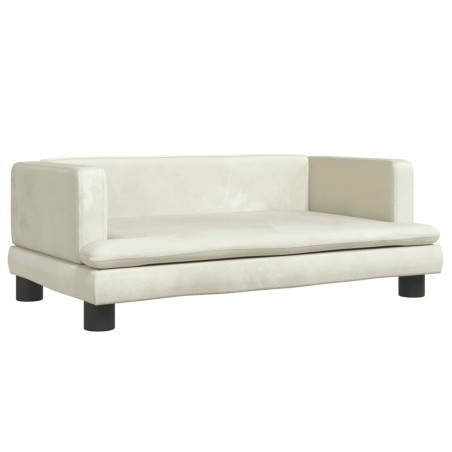 vidaXL Cama para perros de terciopelo crema 80x45x30 cm