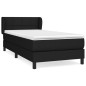 vidaXL Cama box spring con colchón tela negro 90x200 cm vidaXL Cama box spring con colchón tela negro 90x200 cm