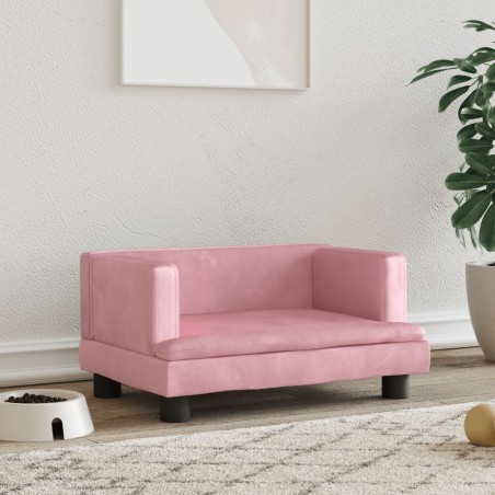 vidaXL Cama para perros de terciopelo rosa 60x40x30 cm