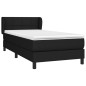 vidaXL Cama box spring con colchón tela negro 90x200 cm vidaXL Cama box spring con colchón tela negro 90x200 cm