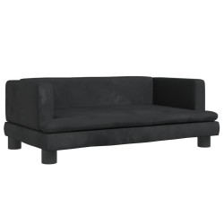 vidaXL Cama para perros de terciopelo negro 80x45x30 cm