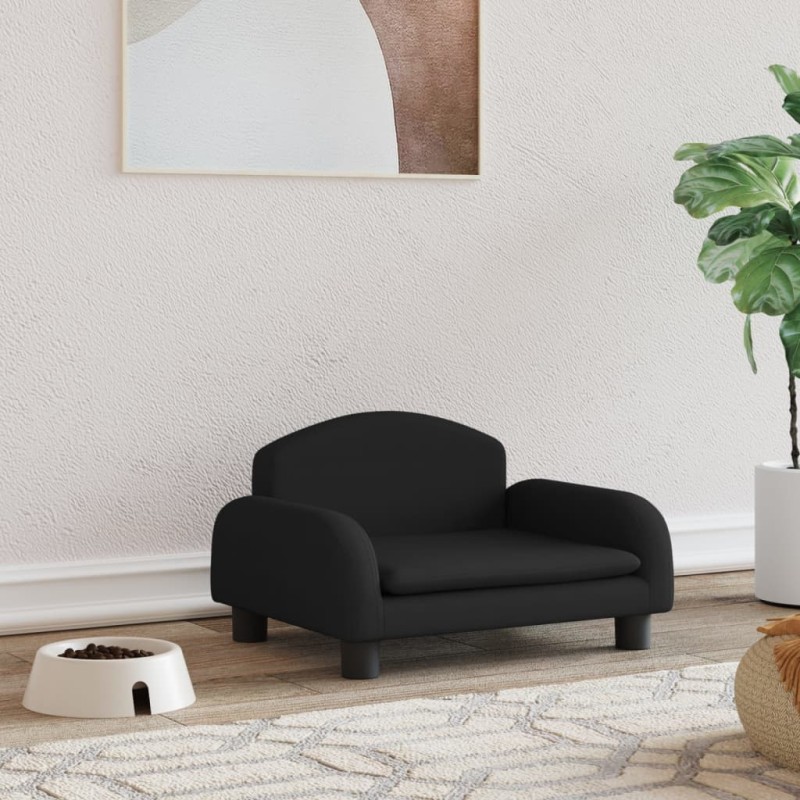 vidaXL Cama para perros de tela negra 50x40x30 cm