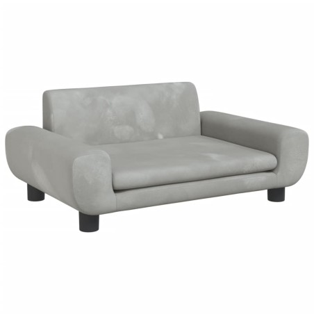 vidaXL Cama para perros de terciopelo gris claro 70x45x33 cm