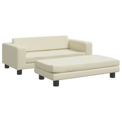 vidaXL Cama de perros con extensión cuero sintético crema 100x50x30 cm