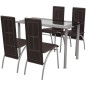 vidaXL Conjunto de Comedor rmuy Cómodo Pack de Cinco Piezas de Color Marrón vidaXL Conjunto de Comedor rmuy Cómodo Pack de Cinco Piezas de Color Marrón
