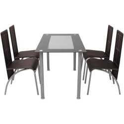 vidaXL Conjunto de Comedor rmuy Cómodo Pack de Cinco Piezas de Color Marrón