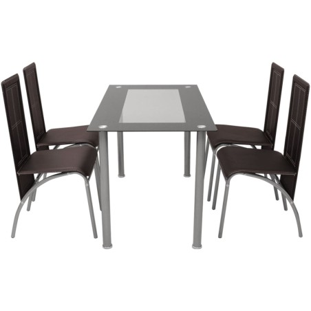 vidaXL Conjunto de Comedor rmuy Cómodo Pack de Cinco Piezas de Color Marrón