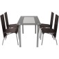 vidaXL Conjunto de Comedor rmuy Cómodo Pack de Cinco Piezas de Color Marrón vidaXL Conjunto de Comedor rmuy Cómodo Pack de Cinco Piezas de Color Marrón