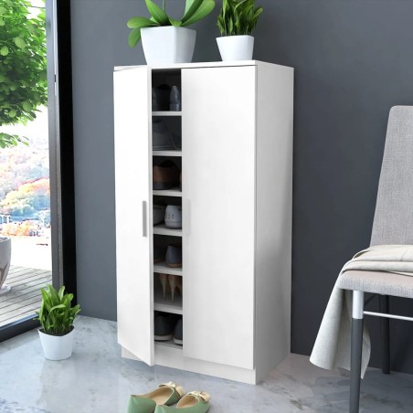 vidaXL Mueble zapatero con 7 estantes blanco