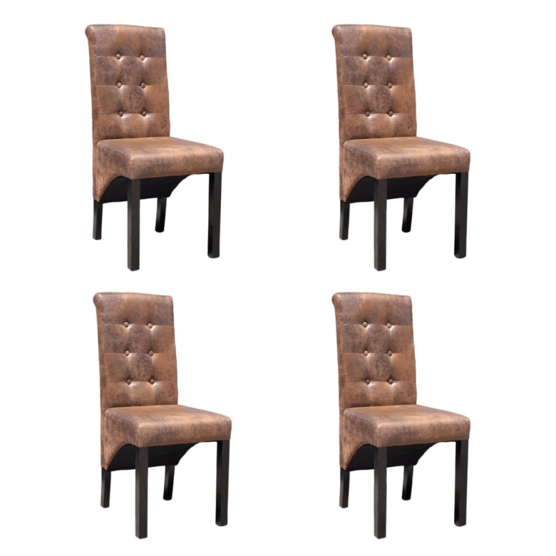 vidaXL Sillas de comedor 4 unidades cuero sintético marrón vidaXL Sillas de comedor 4 unidades cuero sintético marrón