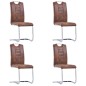 vidaXL Sillas comedor voladizas 4 uds piel de ante artificial marrón vidaXL Sillas comedor voladizas 4 uds piel de ante artificial marrón